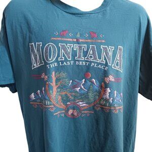 XL Vintage T-shirt Jerzees Montana Nature Heavyweight Cotton Distress Trash Boxy